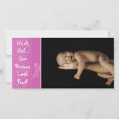 Faire-part C'est une fille... Notre Précieuse Petite Perle (Devant)