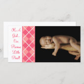 Faire-part C'est une fille... Notre Précieuse Petite Perle (Devant / Derrière)