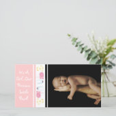 Faire-part C'est une fille... Notre Précieuse Petite Perle (Debout devant)