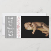 Faire-part C'est une fille... Notre Précieuse Petite Perle (Devant)