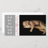 Faire-part C'est une fille... Notre Précieuse Petite Perle (Devant / Derrière)