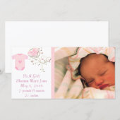 Faire-part C'est une fille Rose Argyle Annonce de naissance d (Devant / Derrière)