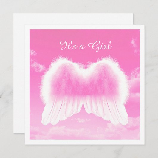 Faire-part C'est une Girl, Flat Card, White Envelope incl. (Devant / Derrière)