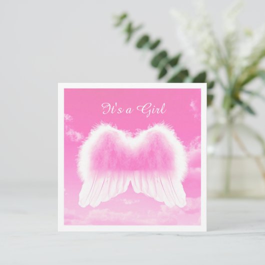 Faire-part C'est une Girl, Flat Card, White Envelope incl. (Debout devant)