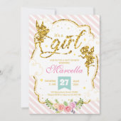 Faire-part c'est une parties scintillant de fées pour filles (Devant)