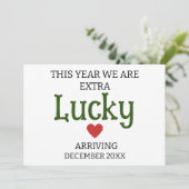 Faire-part Cette année, nous sommes extra chanceux grossesse  (Debout devant)