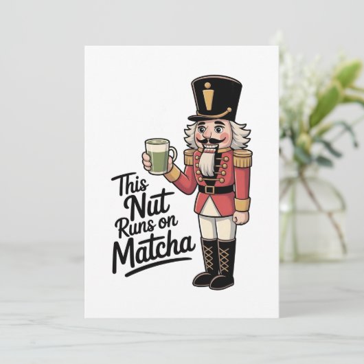 Faire-part Cette noix tourne sur Matcha Christmas Nutcracker (Debout devant)
