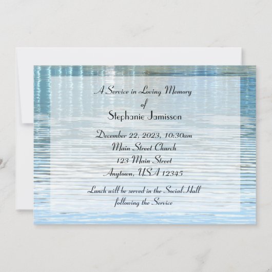 Faire-part Ceux que nous aimons Service commémoratif Réflexio (Dos)