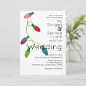 Faire-part Chaîne de lumières de Noël colorées, Mariage (Debout devant)