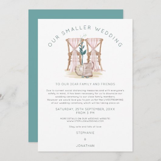 Faire-part Chaises de mariage plus petites Bohème (Devant / Derrière)