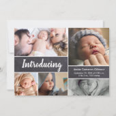 Faire-part Chalkboard Photo collage Baby boy Introduction (Devant)