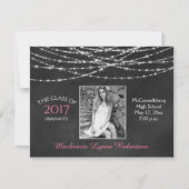 Faire-part Chalkboard Sparkle String Lights Photo Graduation (Devant)
