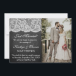Faire-part Chalkboard & White Lace Mariage photo mariage<br><div class="desc">Faites savoir à tout le monde que vous l'avez fait, vous vous êtes marié avec style avec ces cartes de faire-part mariages élégantes et très tendance. Le design est facile à personnaliser avec votre libellé d'événement spécial et votre famille et vos amis seront enchantés quand ils reçoivent ces fabuleuses cartes...</div>