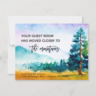 Faire-part Chambre d'hôtes déplacée plus près des montagnes N
