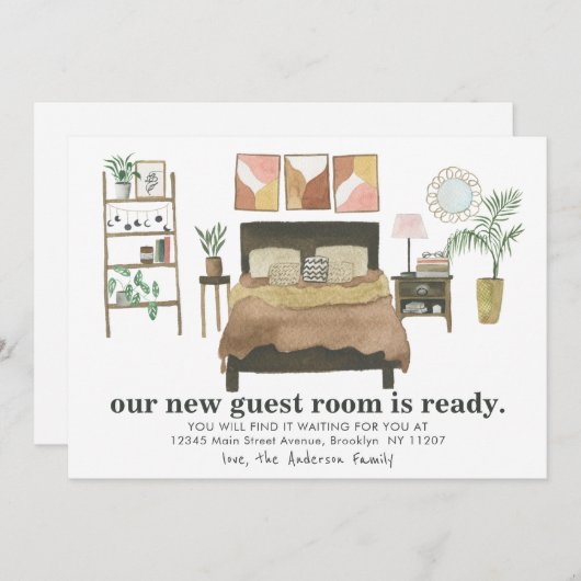 Faire-part Chambre d'hôtes moderne nouvelle chambre d'hôtes p (Devant / Derrière)