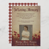 Faire-part Champ Rustique De Pavot En Mémoire Amoureuse Photo (Devant / Derrière)