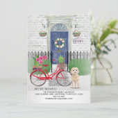 Faire-part Championnat de déménagement Porte de vélo Cockapoo (Debout devant)