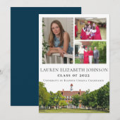Faire-part Championnat moderne Urbana 3 Photo Collage Graduat (Devant / Derrière)