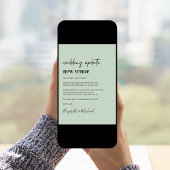 Faire-part Change of Plans New Venue Sage Wedding Update