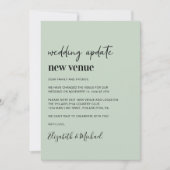 Faire-part Change of Plans New Venue Sage Wedding Update (Devant)