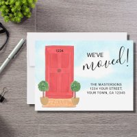 Changement d'adresse - Aquarelle de porte rouge