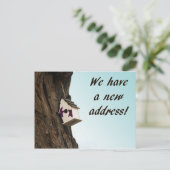 Faire-part Changement d'adresse avec carte postale (Debout devant)