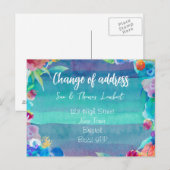 Faire-part Changement d'adresse carte postale couleur eau (Devant / Derrière)