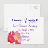 Faire-part Changement d'adresse carte postale couleur eau (Devant / Derrière)
