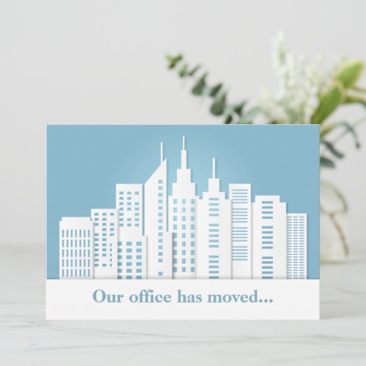 Faire-part Changement d'adresse de l'entreprise avec vue impr (Debout devant)