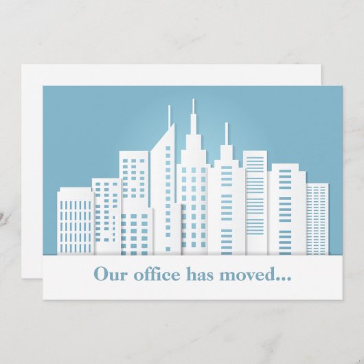 Faire-part Changement d'adresse de l'entreprise avec vue impr (Devant / Derrière)
