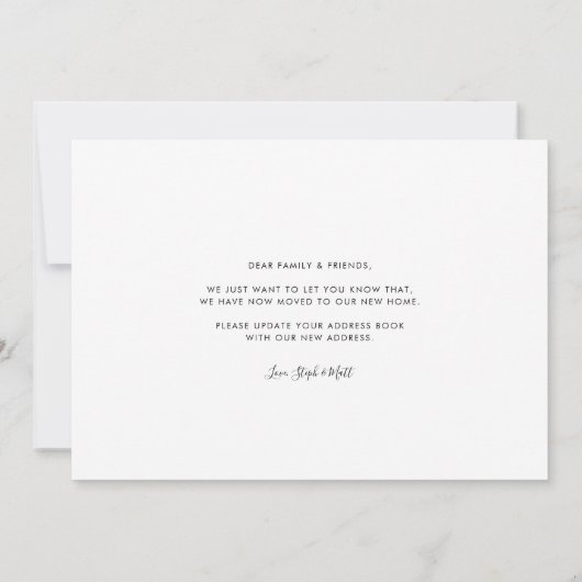 Faire-part Changement d'adresse Déplacement (Dos)