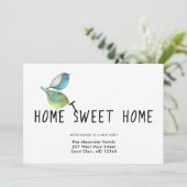 Faire-part Changement d'adresse Oiseaux mignons Accueil Sweet (Debout devant)