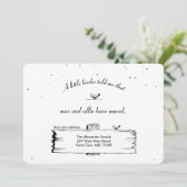 Faire-part Changement d'adresse Signpost Oiseaux avec étoiles (Debout devant)