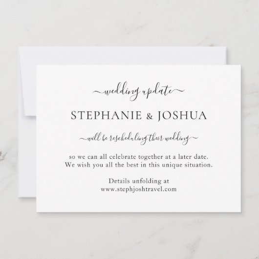 Faire-part Changement dans les plans reportés Destination Mar (Dos)