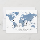 Faire-part Changement dans les plans reportés Destination Mar (Devant)