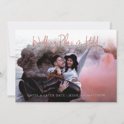 Faire-part Changement de date de l'événement de mariage avec  (Devant)