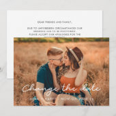 Faire-part Changement de date de mariage simple (Devant / Derrière)
