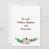 Faire-part Changement de plan mariage, avec rose rose rose de (Dos)