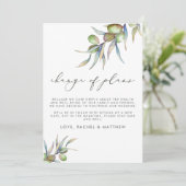 Faire-part Changement de plans de mariage aux branches d'oliv (Debout devant)