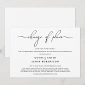 Faire-part Changement de plans de mariage réduit Écriture ten (Devant / Derrière)