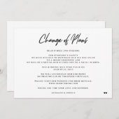 Faire-part Changement de plans élégant minimal mariage réduit (Devant / Derrière)
