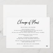 Faire-part Changement de plans élégant minimalisme mariage si (Devant / Derrière)