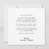 Faire-part Changement de plans Mariage annulé ou reporté (Dos)