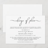 Faire-part Changement de Plans Mariage Réduit Script Tendance (Devant / Derrière)
