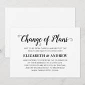 Faire-part Changement de plans Mariage reporté Écriture éléga (Devant / Derrière)