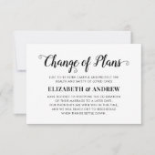 Faire-part Changement de plans Mariage reporté Écriture moder (Devant)