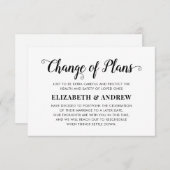 Faire-part Changement de plans Mariage reporté Écriture moder (Devant / Derrière)