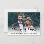 Faire-part Changement de Plans Mariage Reporté Photo Moderne (Devant)