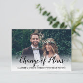 Faire-part Changement de Plans Mariage Reporté Photo Moderne (Debout devant)