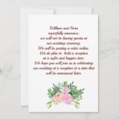 Faire-part Changement de plans pour le mariage, avec pivoine  (Devant)